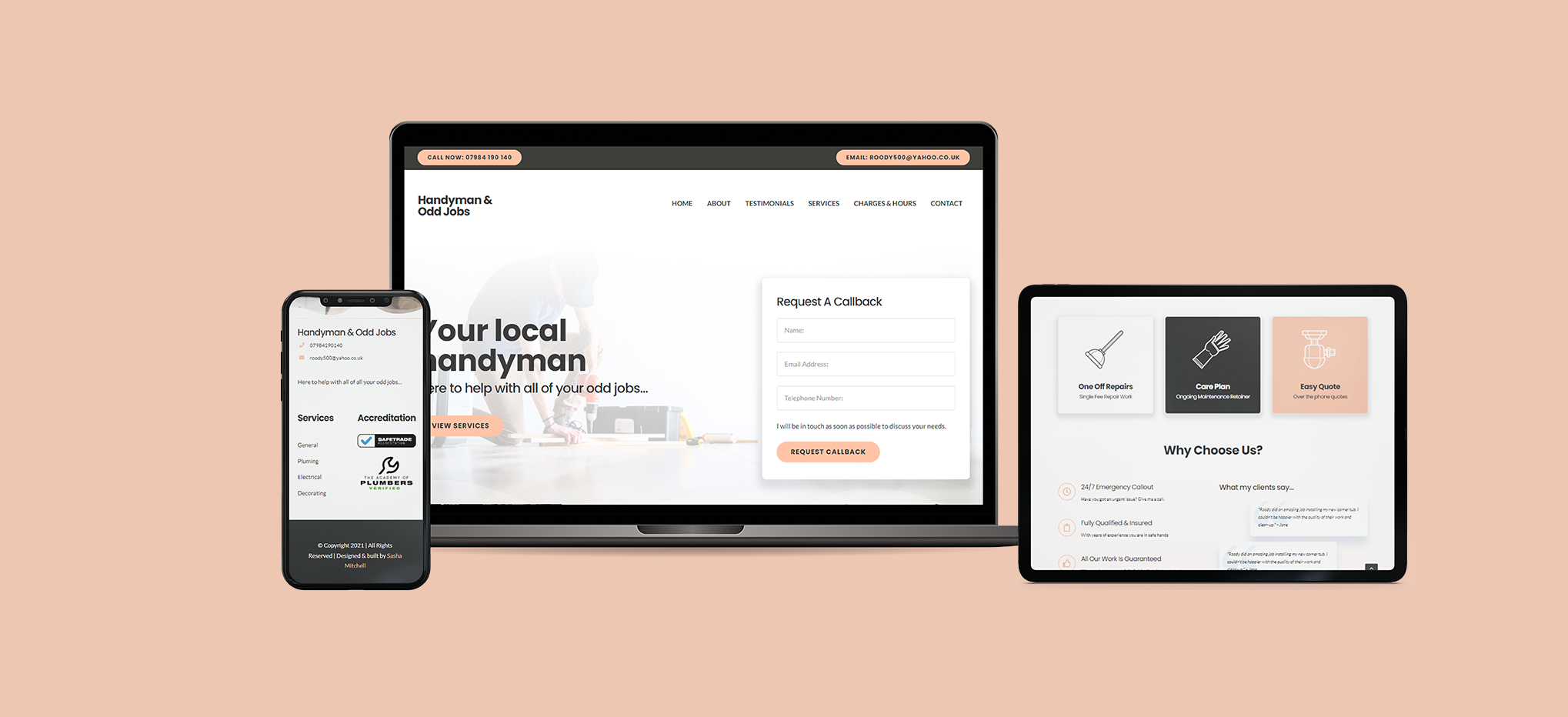 Handyman Odd Jobs Case study Website design build