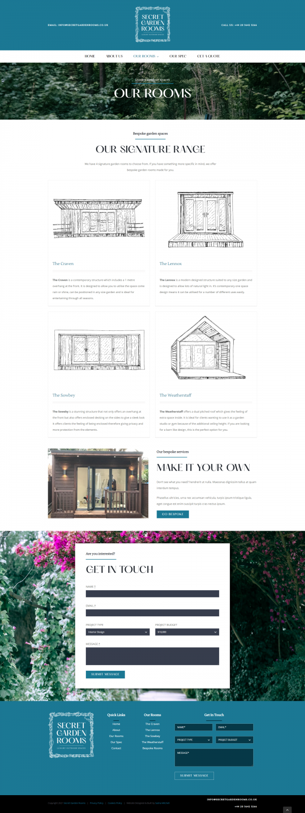 Secret Garden Room Website Design