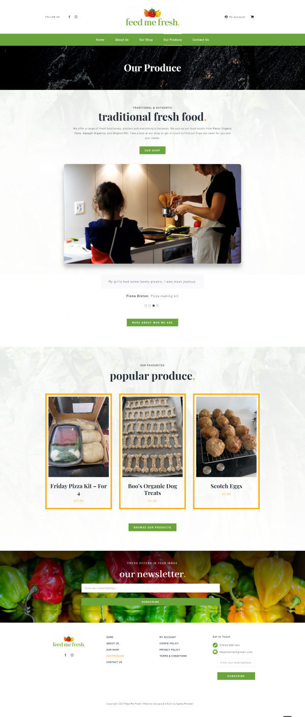 Feed Me Fresh Website Design
