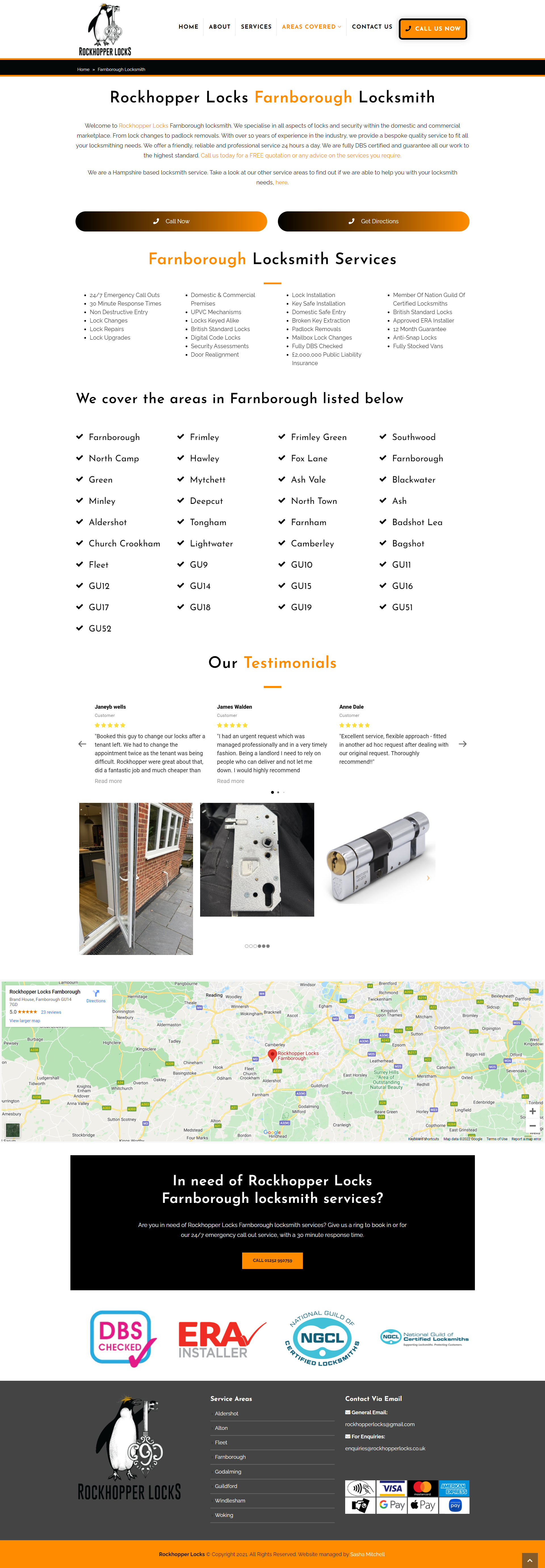 Rockhopper Locks Website Maintenance and SEO Farnborough Chell Web & Design
