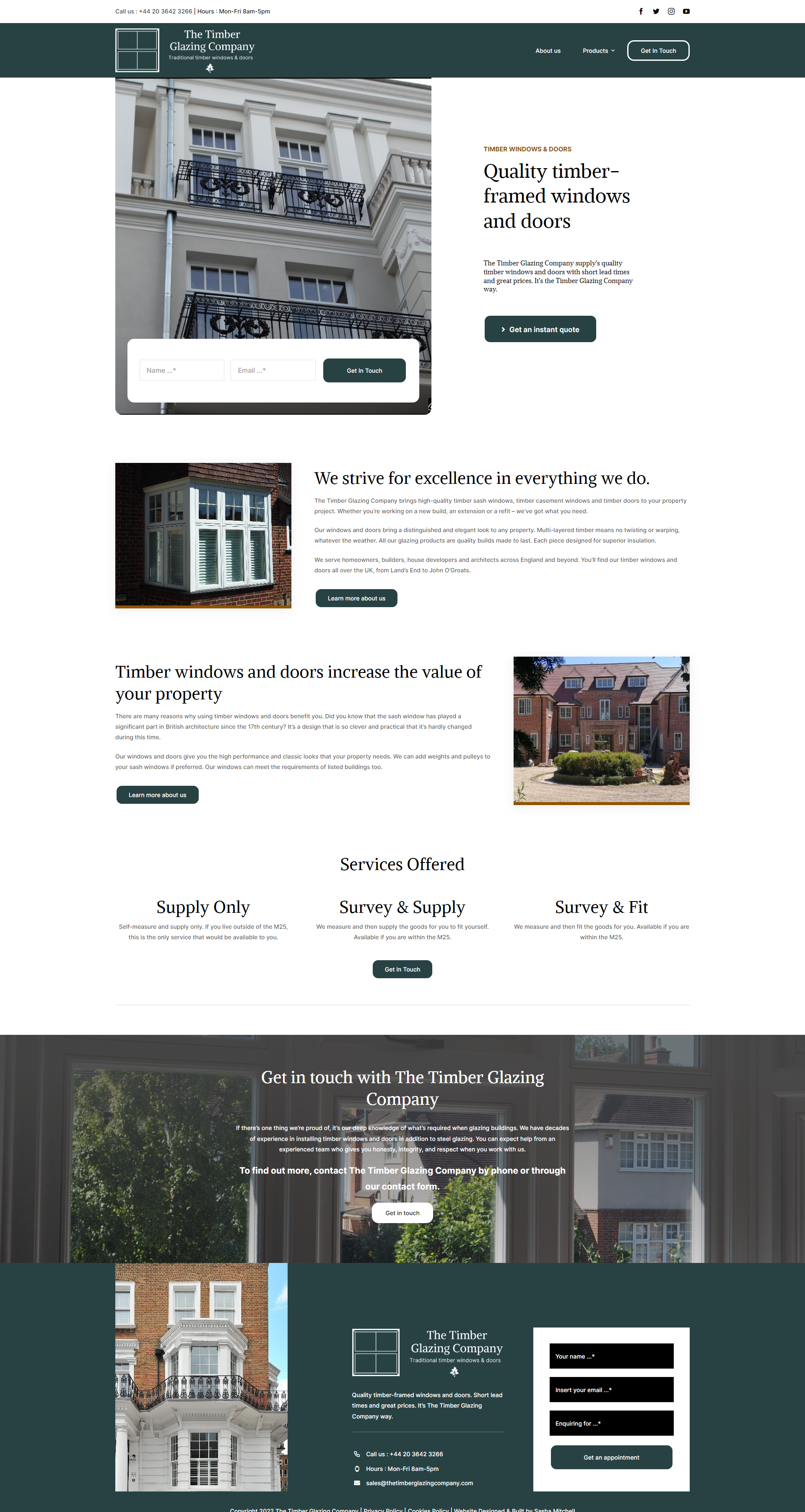 The Timber Glazing Company Case Study Homepage Chell Web & Design