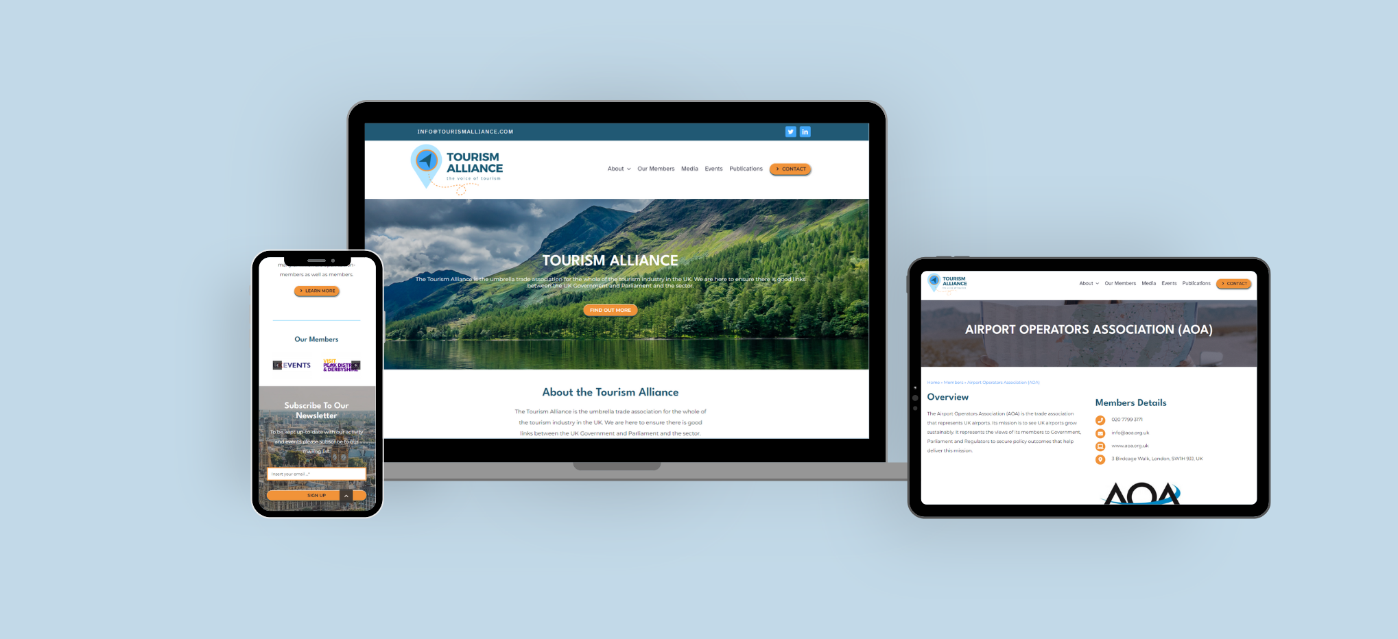Tourism Alliance Website Design Project