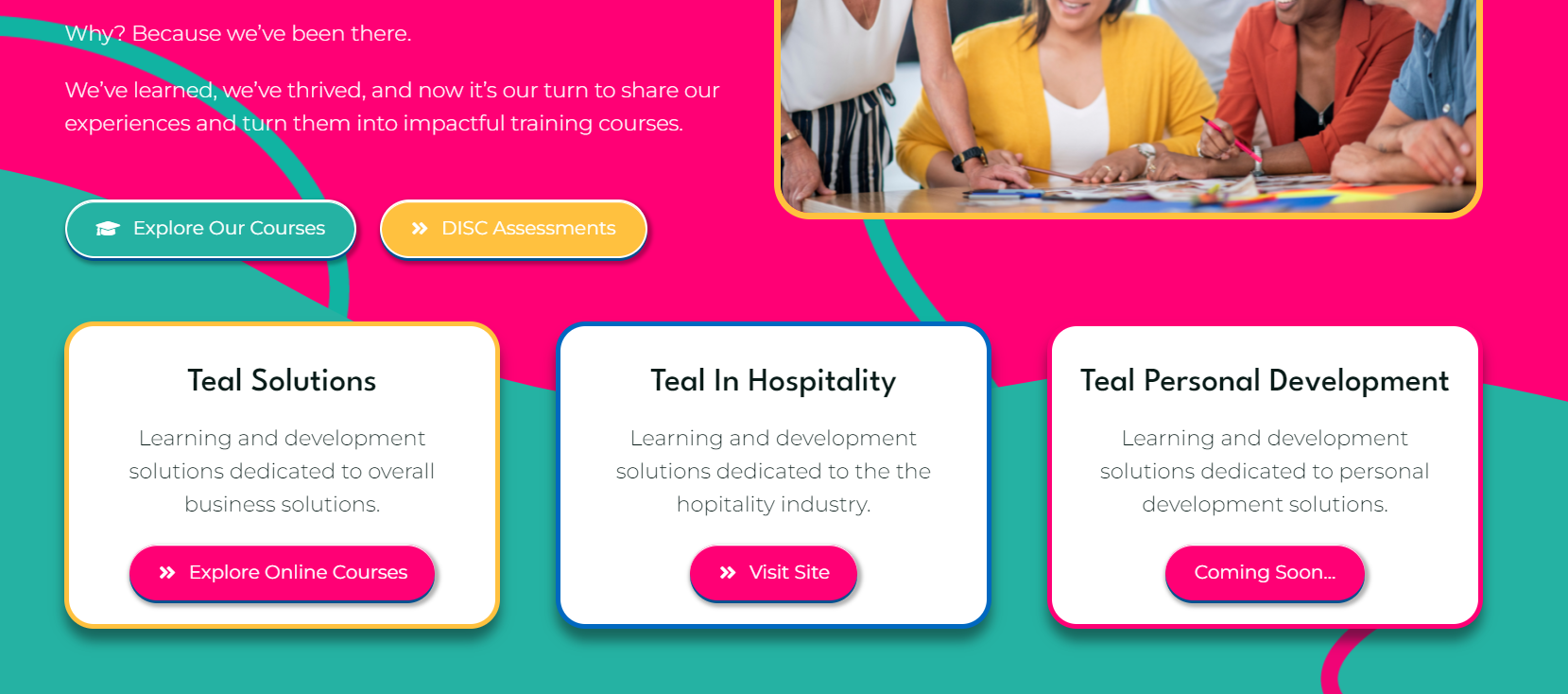 Teal Learning Solutions example highlighted words website Design trends 2024