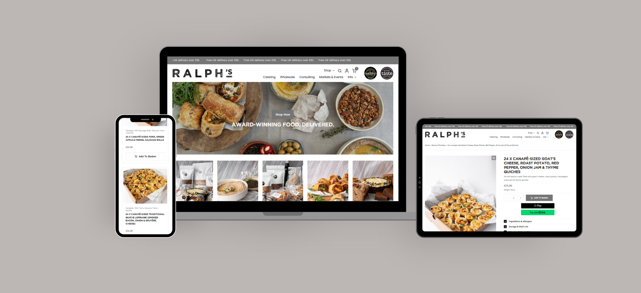 Ralph's Catering featured image e-commerce redesign wordpress website