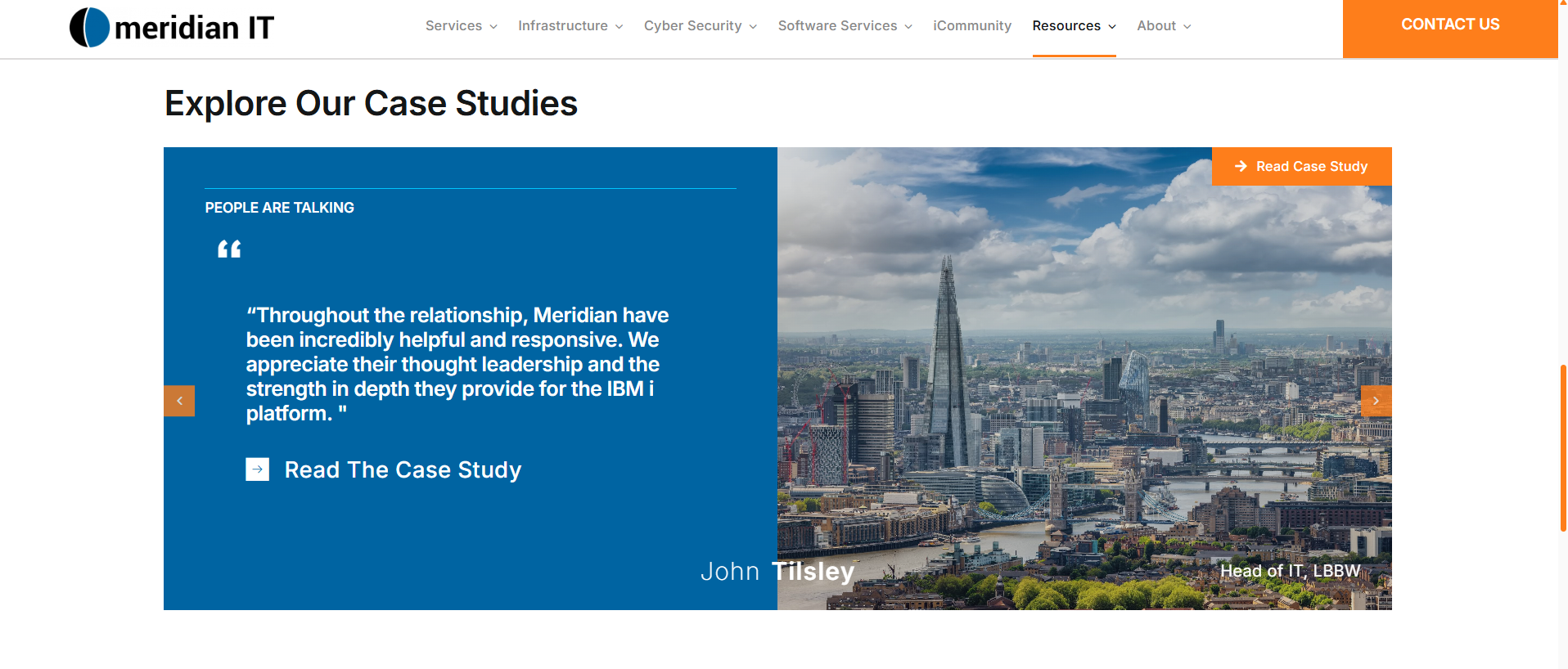 Meridian IT WordPress website design client - Case Studies Example