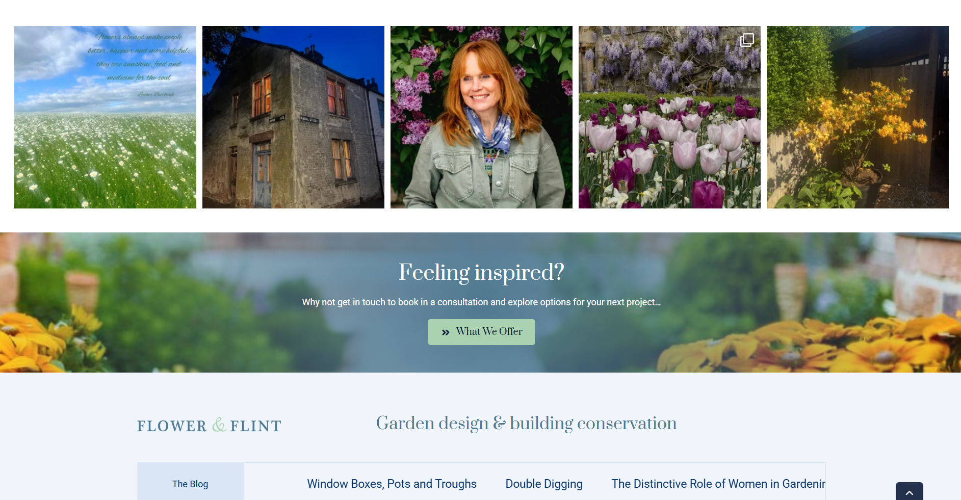 Flower & Flint Wordpress website design client - Social Media example