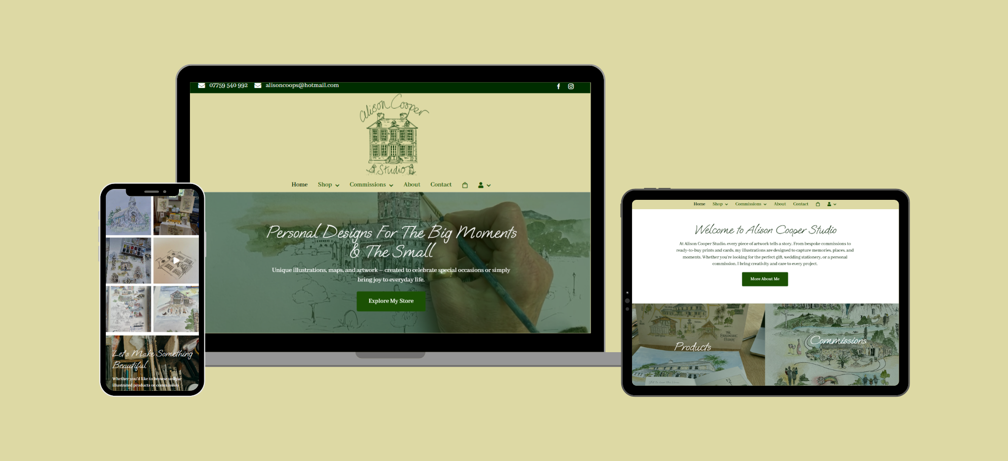 Alison Cooper Studio website design wordpress