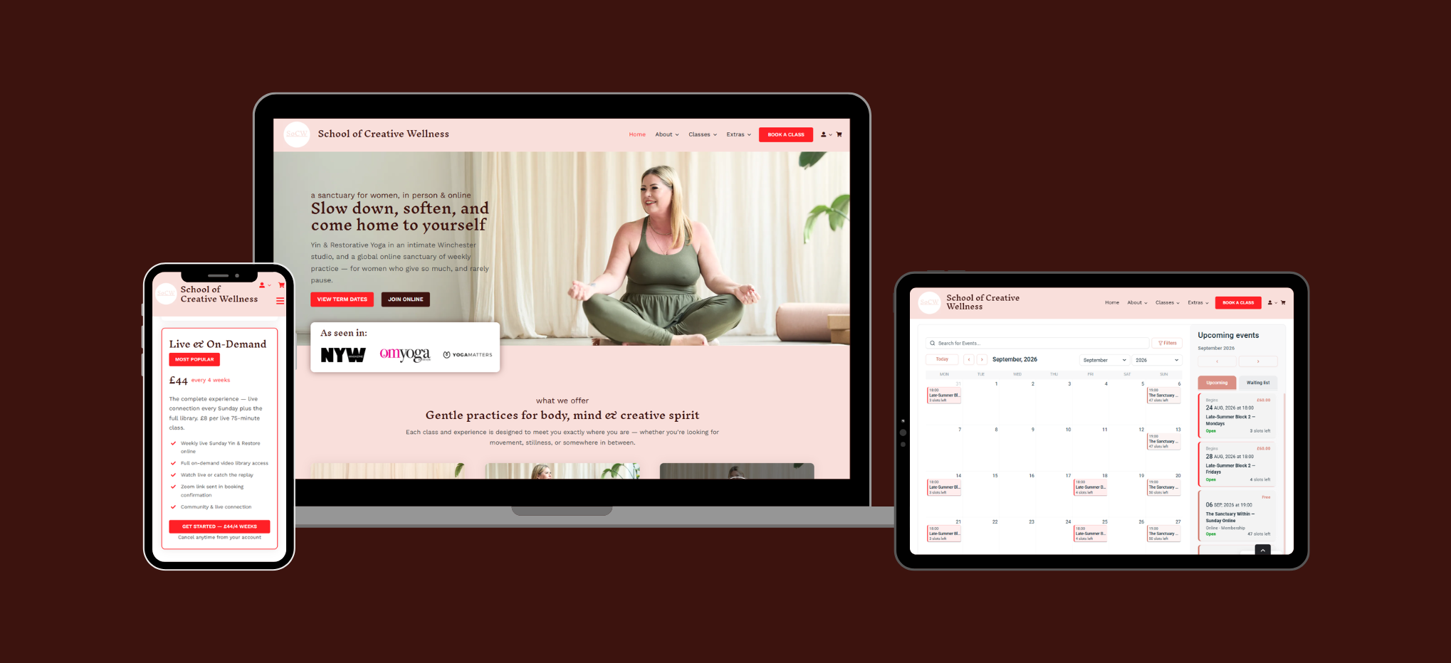 School of Creative Wellness SEO Maintenance website design