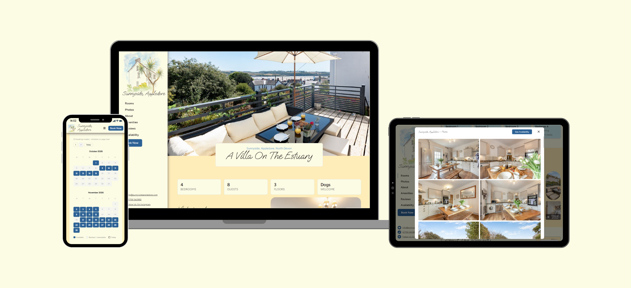 Sunnyside, Appledore WEbsite Design
