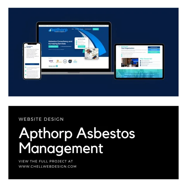 We’re excited to unveil the brand-new website for Apthorp Asbestos Management Ltd! 

With 25 years of industry expertise behind them, this site builds a trusted digital presence for their newly refreshed brand — showcasing their professionalism and commitment to safety.

Take a full look at the project over at – https://chellwebdesign.com/project/apthorp-asbestos-management/

If you’re ready to elevate your business with a professionally designed website, contact us today for a FREE 30-minute consultation!

#project #newwebsite #newlaunch #newproject #website #design #webdesign #graphicdesign #graphicdesigner #graphics #assetcreation #socialmedia #assetdesign #wordpress #business #newbusiness #inspiration #motivation #smallbusiness #beyourownboss #businessminded #Chell #ChellWebDesign